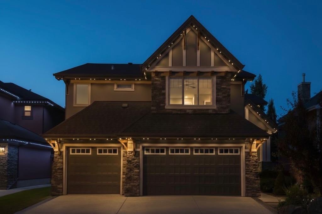 Permanent architectural lighting along eaves and gables